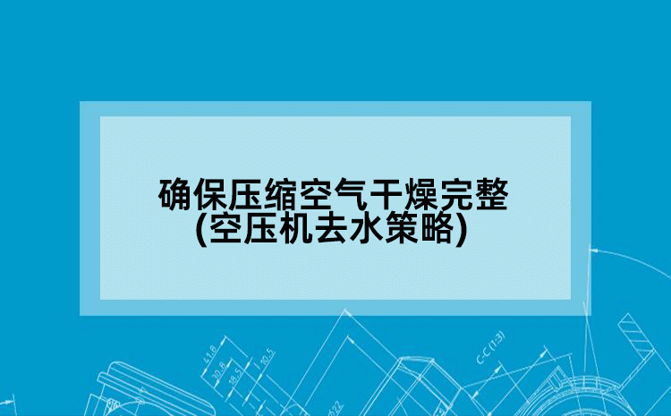 确保压缩空气干燥完整(空压机去水策略)